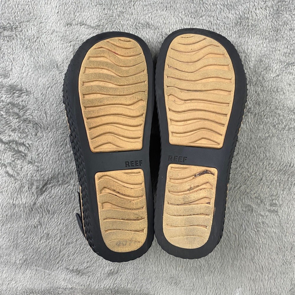 Reef Vista Water Sandals Womens 5 Black Tan Woven Straps Backstrap Boho Beach - Picture 4 of 10